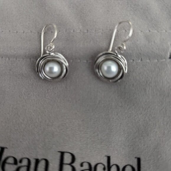 Women's 925 Sterling Silver Dangle Drop Earrings With A Fresh Water White Pearl - Picture 2 of 12